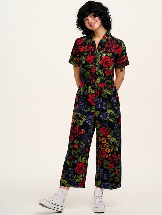 Lucy & Yak Pants - NWT Lucy And Yak Ragan Jumpsuit Maria Floral Print Size US 2 XS Organic Cotton